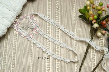 Non Stretch Embroidery Lace Trim, (ET.R) - 1 cm -1m length